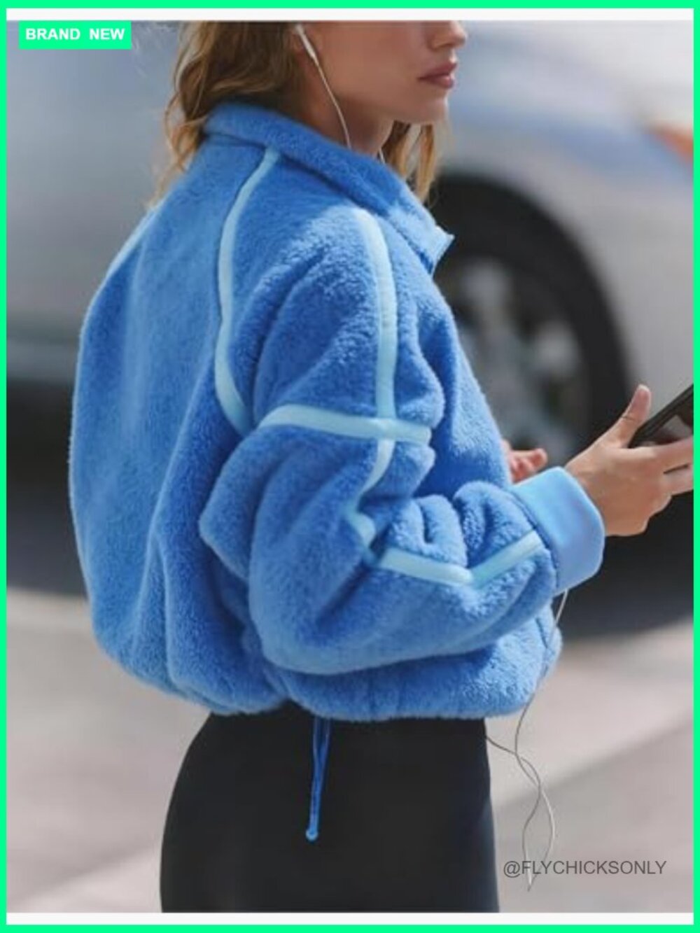Fleece Jacket Sherpa Zip Up Casual Outerwear with Pockets - Picture 5 of 7